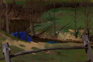 Landscape study in Bohdanow by Ferdynand Ruszczyc Oil Painting