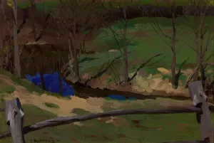 Landscape study in Bohdanow by Ferdynand Ruszczyc Oil Painting