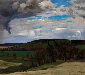 Landscape with Clouds by Ferdynand Ruszczyc Oil Painting