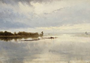 River landscape by Ferdynand Ruszczyc Oil Painting