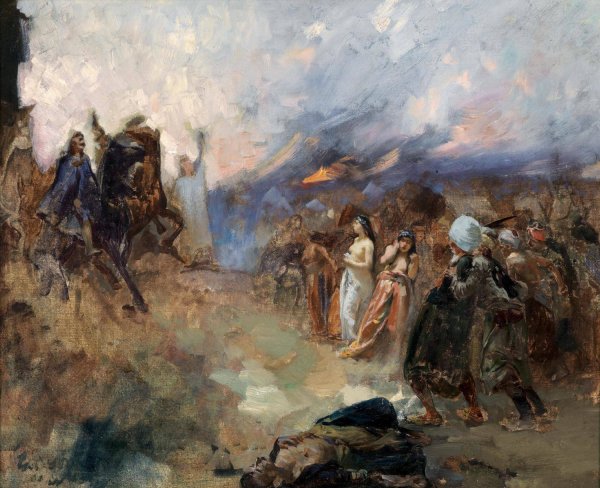 Eger ostroma by Ferencz Eisenhut - Hand-Painted Oil Painting Reproduction