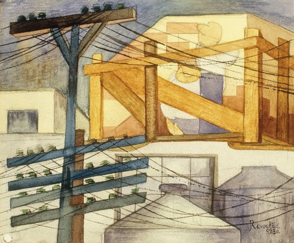 Outdoor Scaffolding  by Fermin Revueltas - Hand-Painted Oil Painting Reproduction