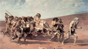 Cain flying before Jehovah's Curse by Fernand-Anne Piestre Cormon Oil Painting