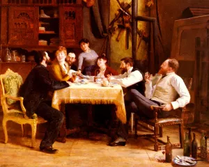 Un Dejeuner D'Amis by Fernand-Anne Piestre Cormon Oil Painting