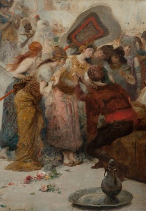 An Exotic Woman and Her Attendants by Fernand Cormon Oil Painting