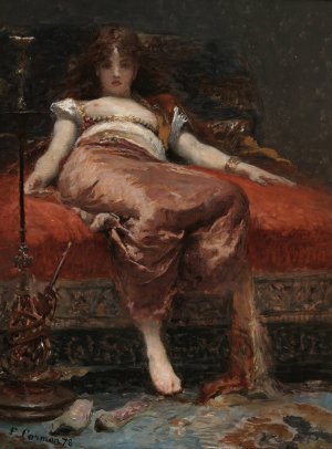 Femme Au Narguile by Fernand Cormon Oil Painting