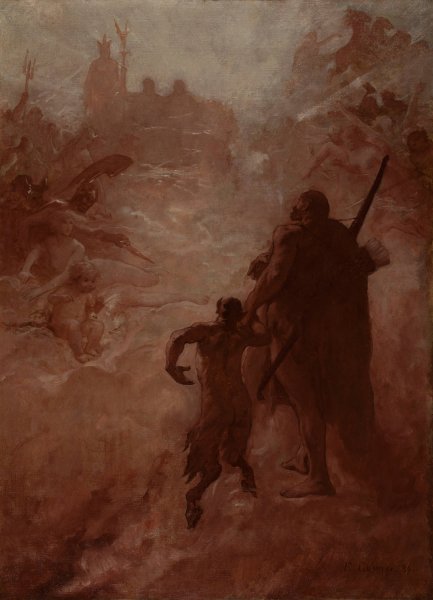 Le Satyre  by Fernand Cormon - Hand-Painted Oil Painting Reproduction