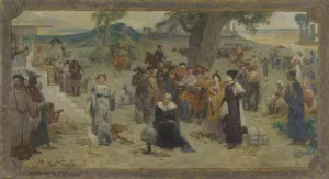 les cinq continents by Fernand Cormon Oil Painting