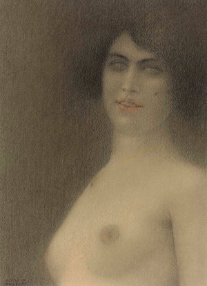 Des cheveux noirs by Fernand Khnopff Oil Painting