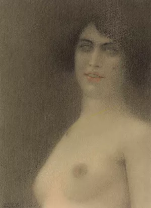 Des cheveux noirs by Fernand Khnopff Oil Painting