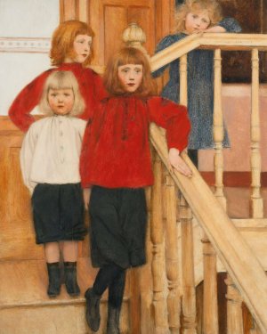 Les Enfants De Monsieur Neve by Fernand Khnopff Oil Painting