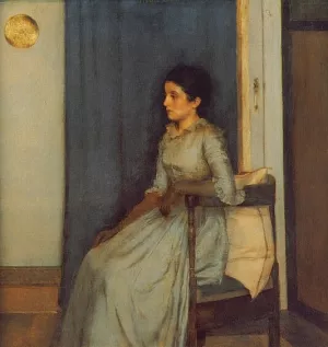 Marie Monnom Oil painting by Fernand Khnopff
