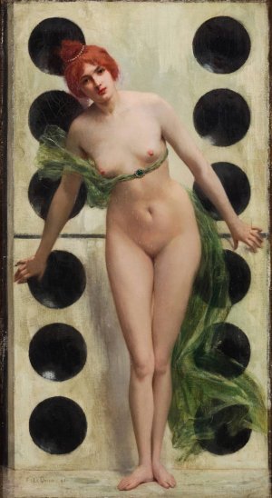 Standing beauty by Fernand Le Quesne Oil Painting