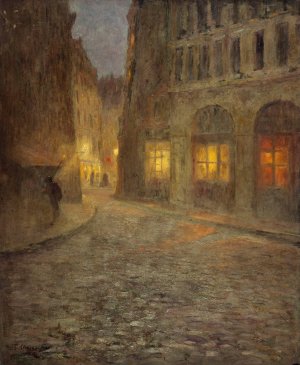 La rue de la Montagne-Sainte-Genevieve Oil painting by Fernand Maillaud