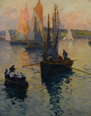 Bateaux Bretons by Fernand Marie Legout-Gerard Oil Painting