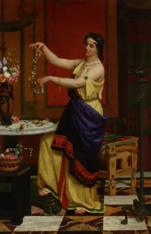 Le Collier de Fleurs by Fernand Marie Legout-Gerard - Oil Painting Reproduction