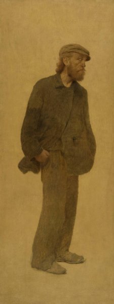 La Bouchee de pain; homme de trois-quarts coiffe d'une casquette, mains dans les poches by Fernand Pelez Oil Painting