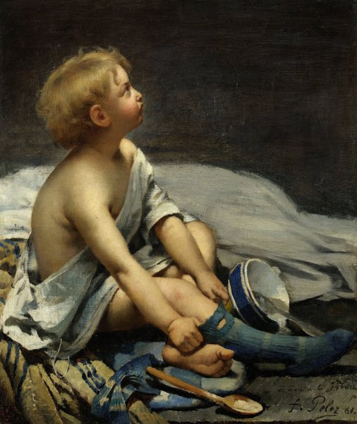 Un enfant dans la mansarde  by Fernand Pelez - Hand-Painted Oil Painting Reproduction