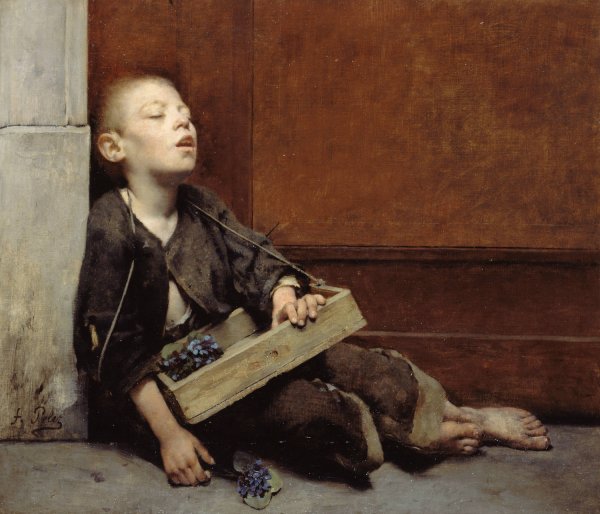 Un martyr. Le Marchand de violettes  by Fernand Pelez - Hand-Painted Oil Painting Reproduction