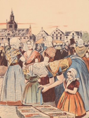 Un Marche En Zelande by Fernand Piet Oil Painting