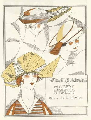 Advertentie hoeden van Verlaine Oil painting by Fernand Simeon