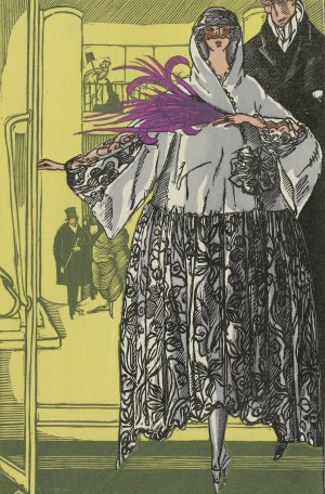 Au bal noir et blanc ; Manteau du soir by Fernand Simeon Oil Painting