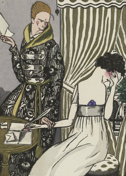 La lettre surprise  by Fernand Simeon - Hand-Painted Oil Painting Reproduction