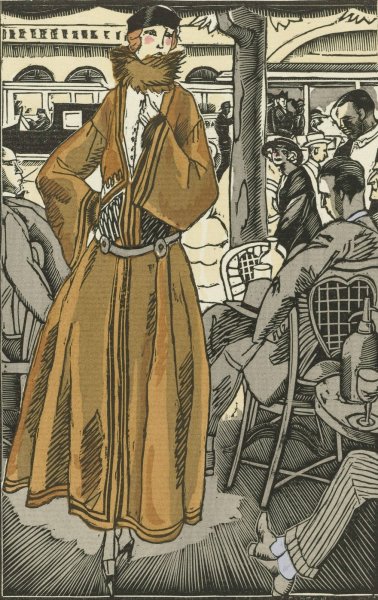 Le dejeuner au cabaret ; Tailleur, en cottaperllaine de Rodier  by Fernand Simeon - Hand-Painted Oil Painting Reproduction