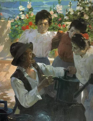 Escena en el Jardin by Fernando Cabrera Canto - Oil Painting Reproduction