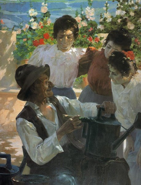Main Product Photo of Escena en el Jardin Painting by Fernando Cabrera Canto
