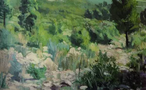 Paisaje Verde by Fernando Cabrera Canto - Oil Painting Reproduction