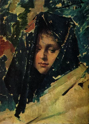 Retrato de Mujer by Fernando Cabrera Canto Oil Painting