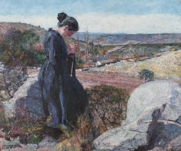 Al solcito  by Fernando Fader - Hand-Painted Oil Painting Reproduction