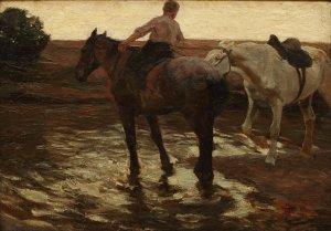 Caballos by Fernando Fader Oil Painting