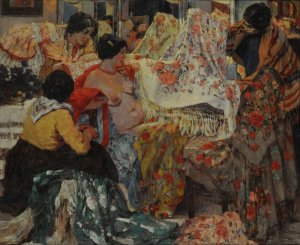 Los mantones de Manila by Fernando Fader Oil Painting