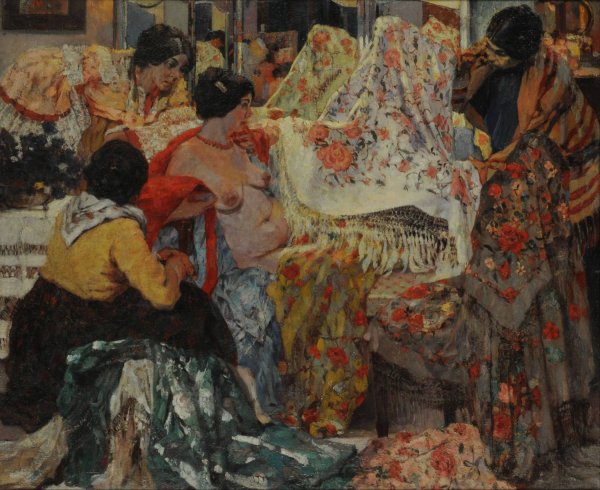 Los mantones de Manila  by Fernando Fader - Hand-Painted Oil Painting Reproduction