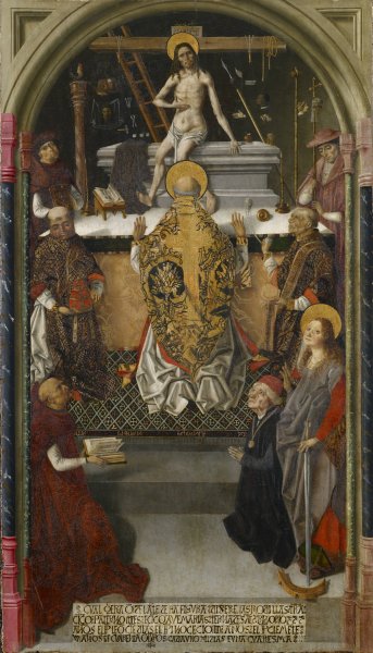 Mass of Saint Gregory with a Donor  by Fernando Gallego - Hand-Painted Oil Painting Reproduction