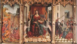 Triptych of St Catherine painting by Fernando Gallego