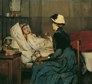 Der Besuch am Krankenbett by Ferry Beraton Oil Painting