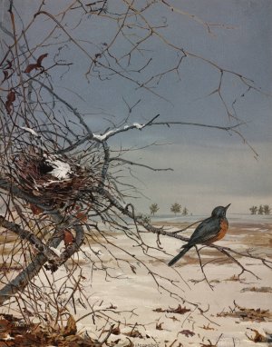 December by Fidelia Bridges Oil Painting