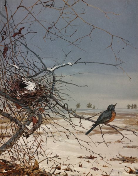 December  by Fidelia Bridges - Hand-Painted Oil Painting Reproduction
