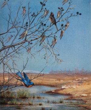 March by Fidelia Bridges Oil Painting