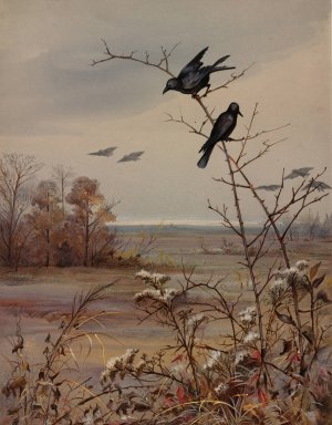 November by Fidelia Bridges Oil Painting