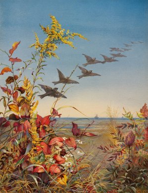 October by Fidelia Bridges Oil Painting