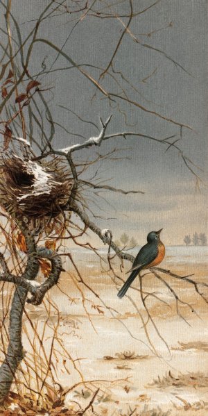 Out in the Cold by Fidelia Bridges Oil Painting