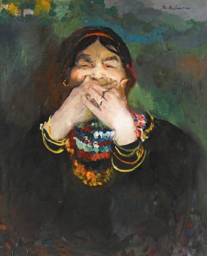 Laughing Baba by Filipp Malyavin Oil Painting