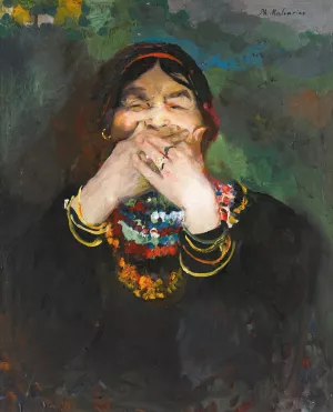 Laughing Baba by Filipp Malyavin Oil Painting