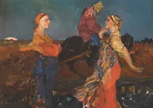 Life In The Country by Filipp Malyavin Oil Painting