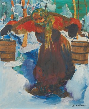 Russian Baba Carrying Water by Filipp Malyavin Oil Painting