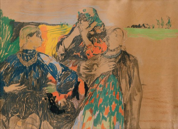 Main Product Photo of Three Russian Women Painting by Filipp Malyavin
